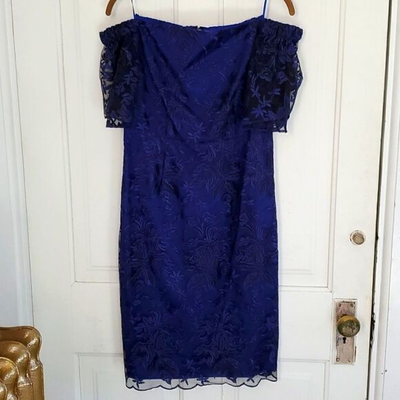 Trina Turk Trina Lace Overlay Off the Shoulder Dress - Picture 3 of 8